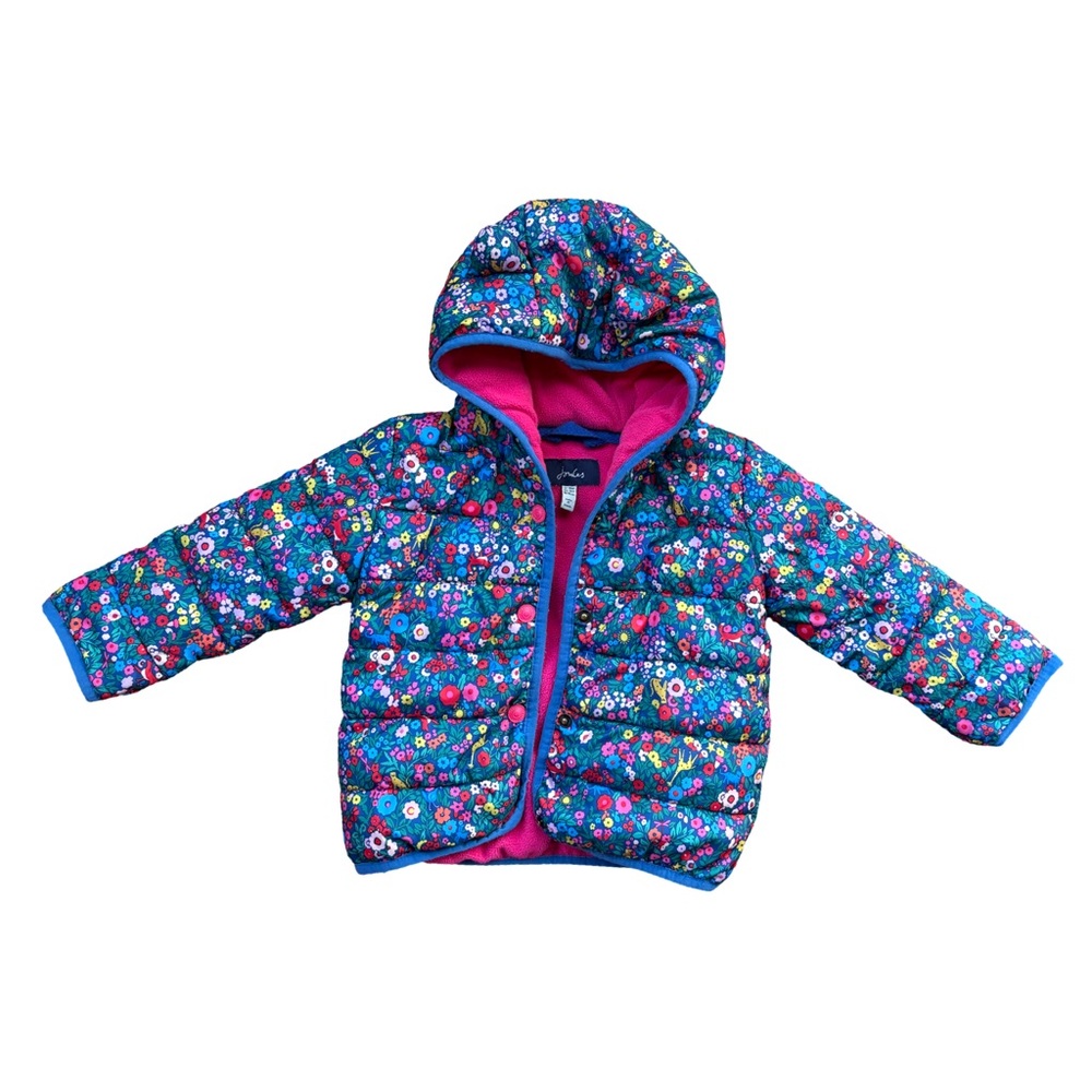 Joules Floral Puffer Jacket for Toddler Girl
